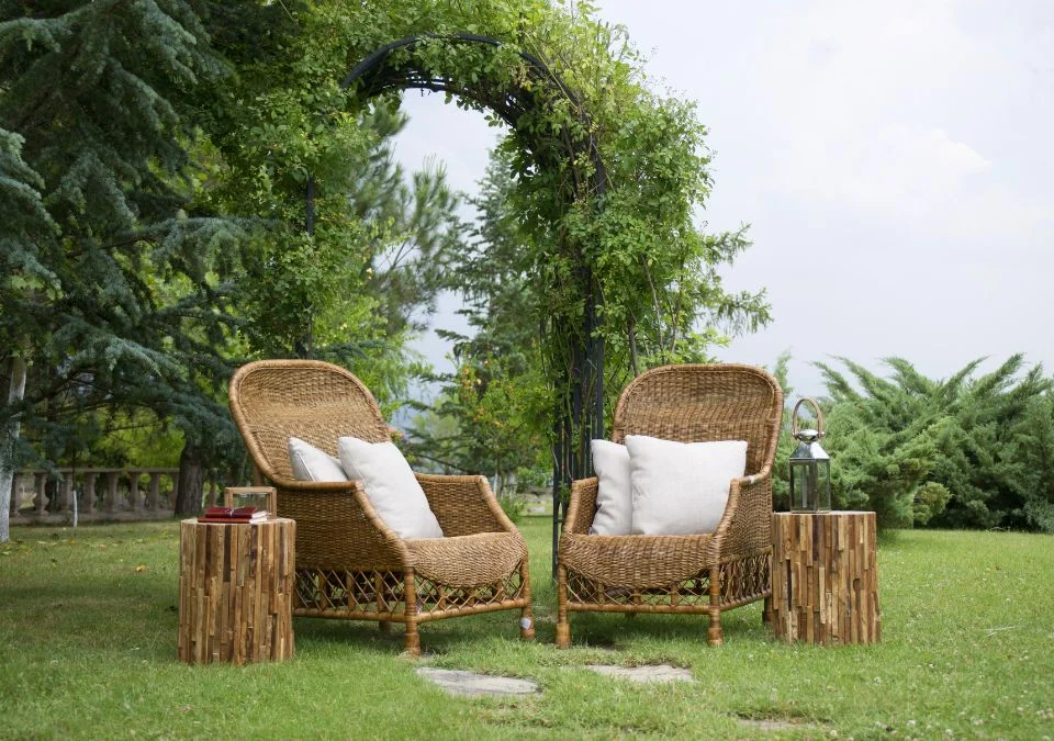 garden with 2 cahirs