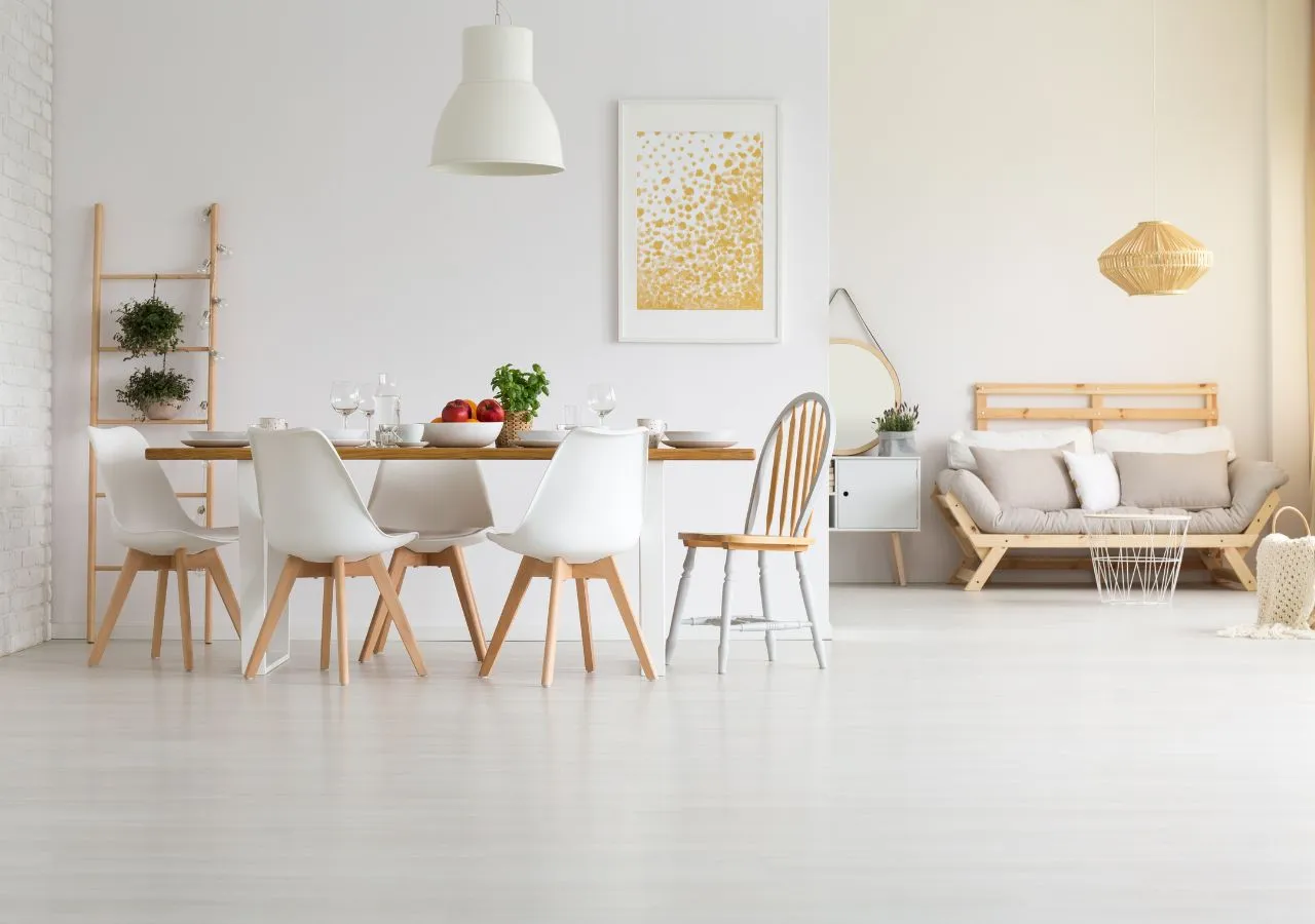 white dining room